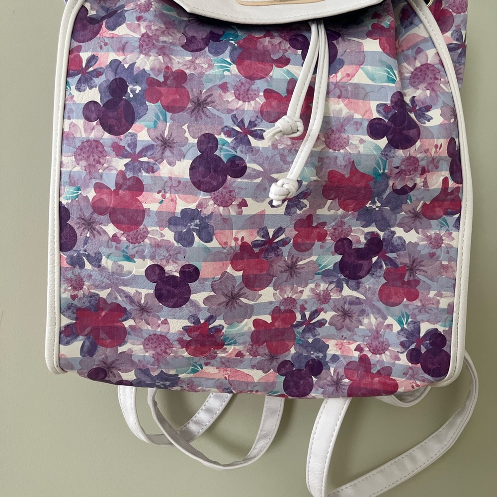 Disney Boutique Minnie Mouse Patterned Backpack EUC